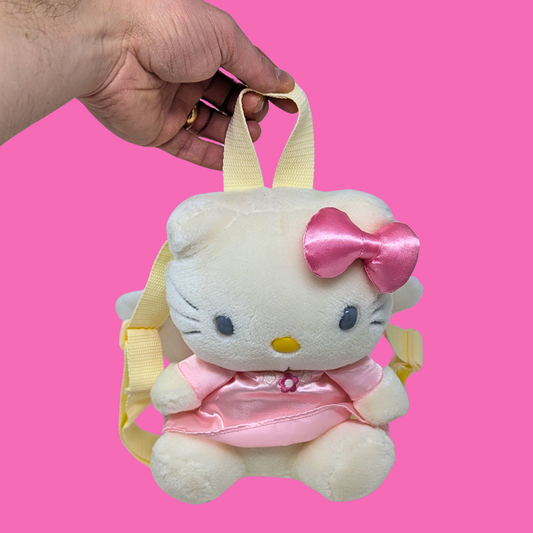 Adorable petit sac à dos en peluche Hello Kitty Y2K