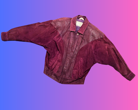 Vintage 1980's B.B.Dakota Purple Leather Jacket Size S