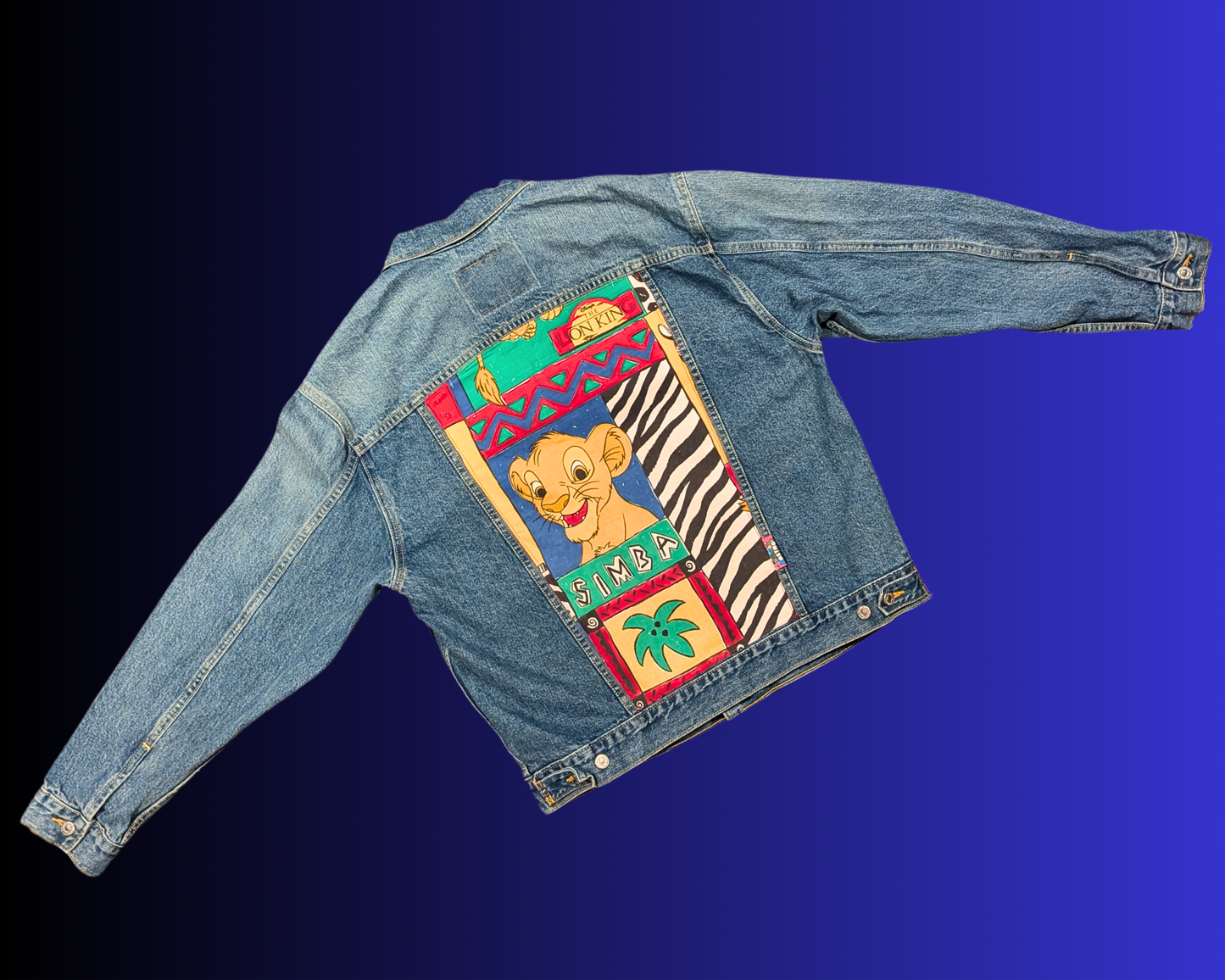Handmade, Upcycled The Lion King Denim Levi's Jacket Size L