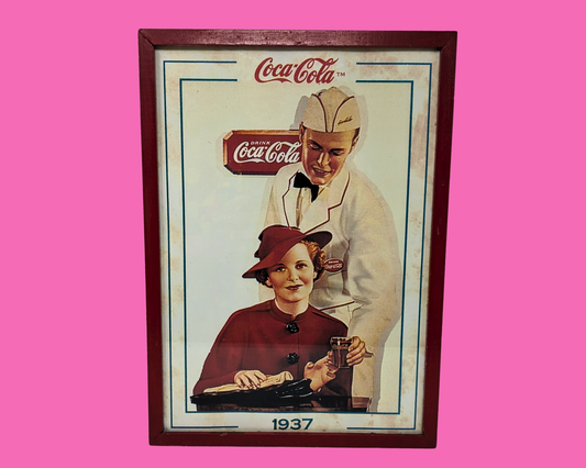 Impression encadrée Coca-Cola vintage des années 1990