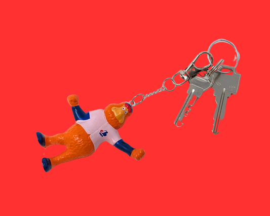 Handmade, Upcycled Montreal Expos Youppi! Mascott Toy Keychain