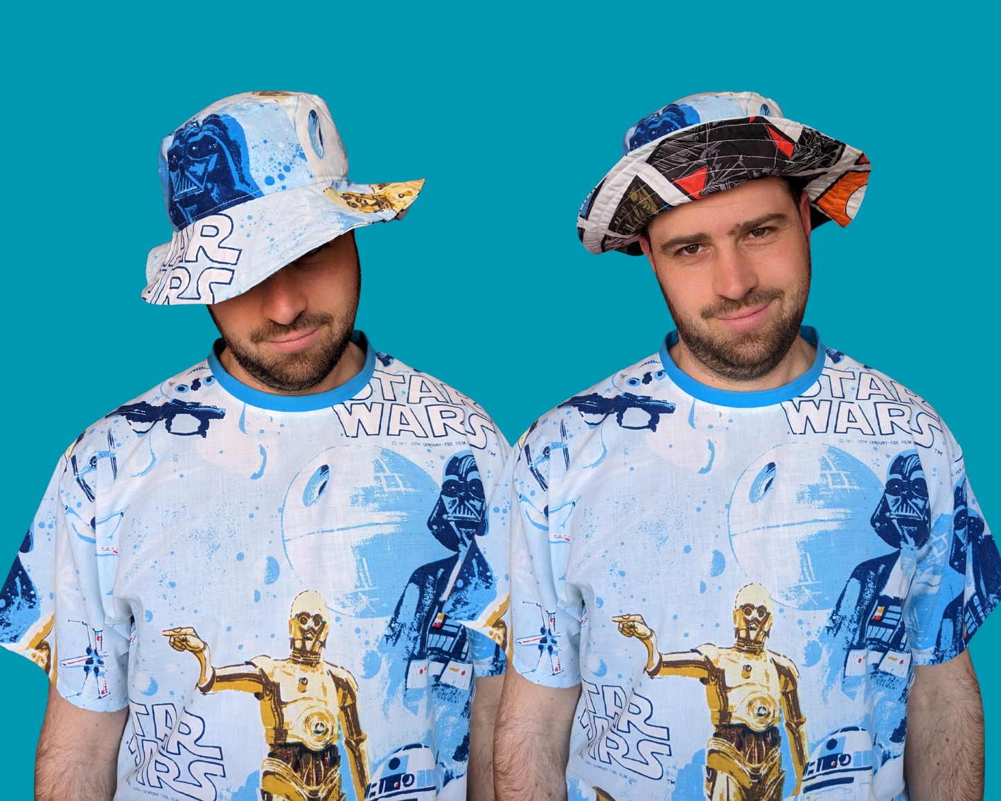 Star Wars Reversible Bucket Hats For Adults Made from Vintage, Upcycled Star Wars Bedsheets