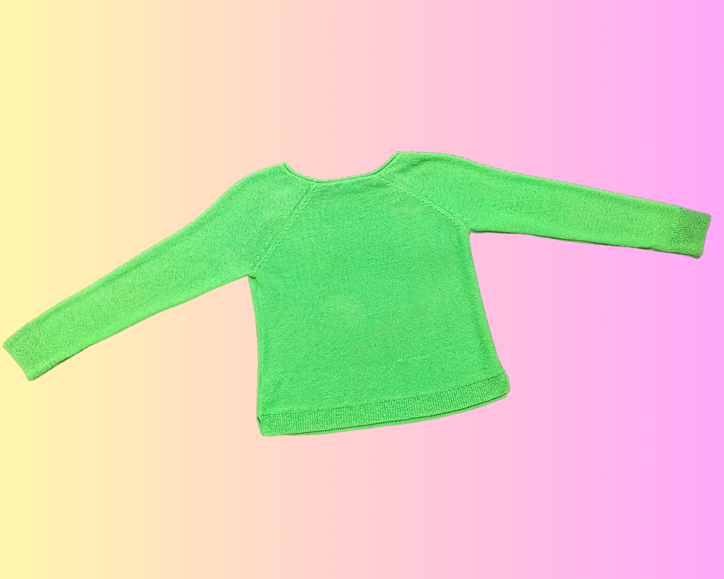 Y2K Chaps Lime Green Knit Sweater Size L for Women