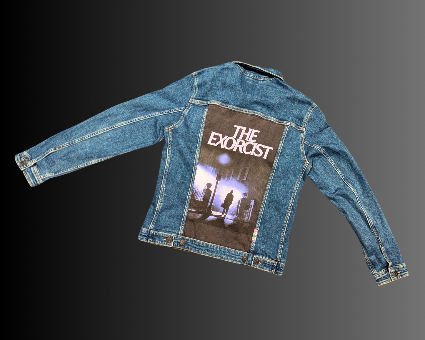 Handmade, Upcycled The Exorcist Denim Jacket Size M