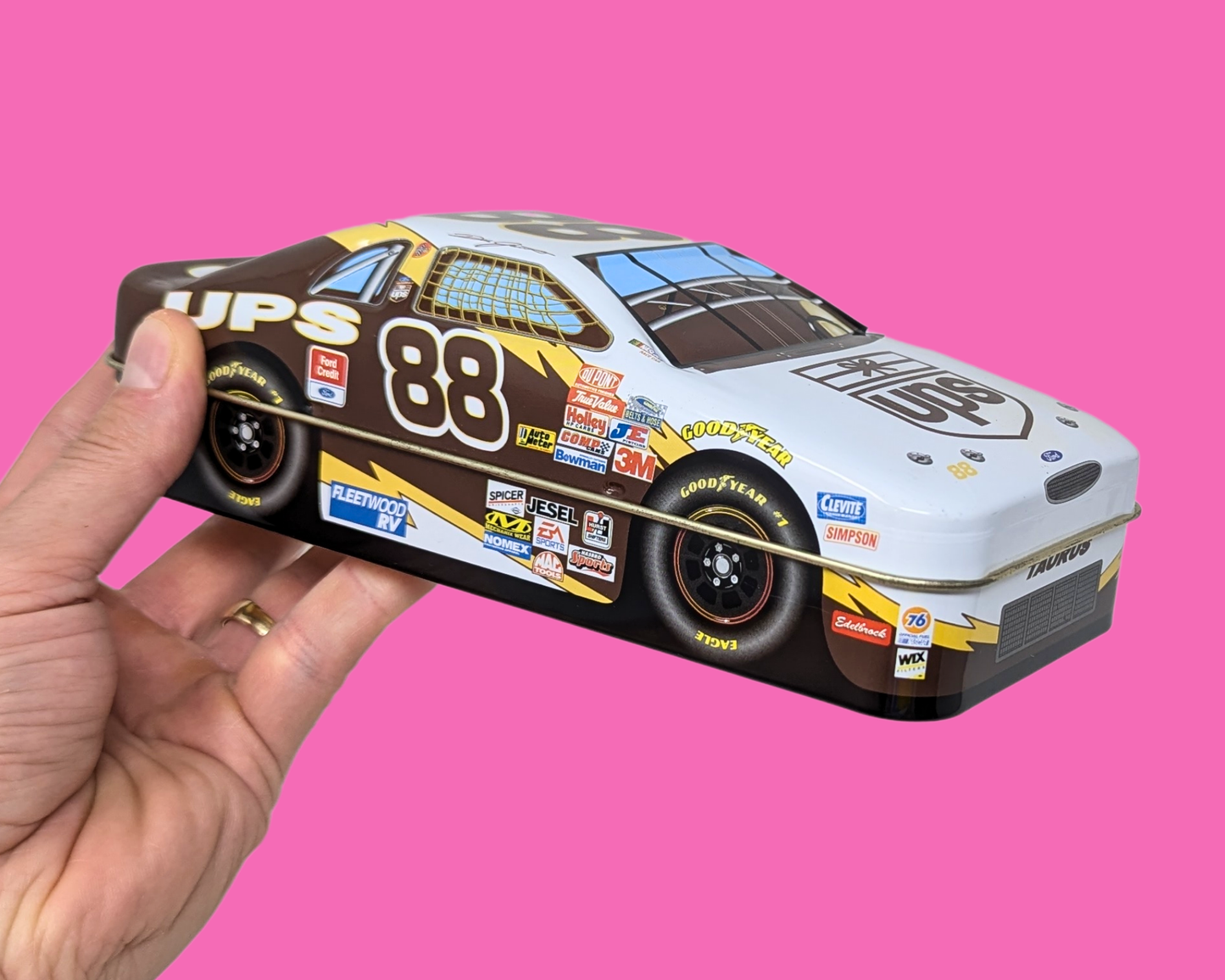 Boîte métallique de collection Y2K Nascar UPS Dale Jarrett