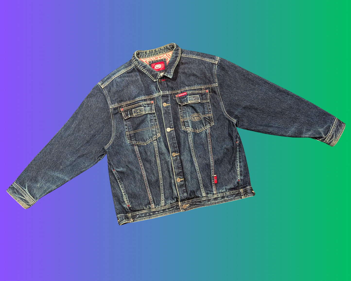 Handmade, Upcycled Jurassic World Denim Jacket Size L
