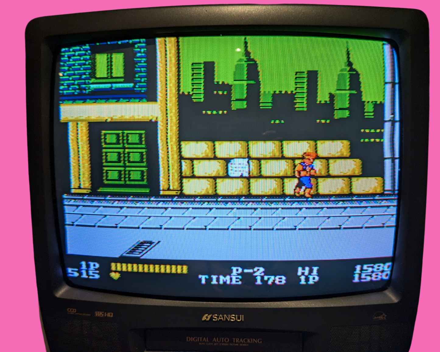 Console de jeux vidéo d'arcade MSI Double Dragon Plug &amp; Play vintage des années 1980 - Testée et fonctionnelle