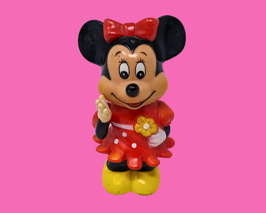 Petite tirelire en plastique Minnie Mouse vintage des années 1980