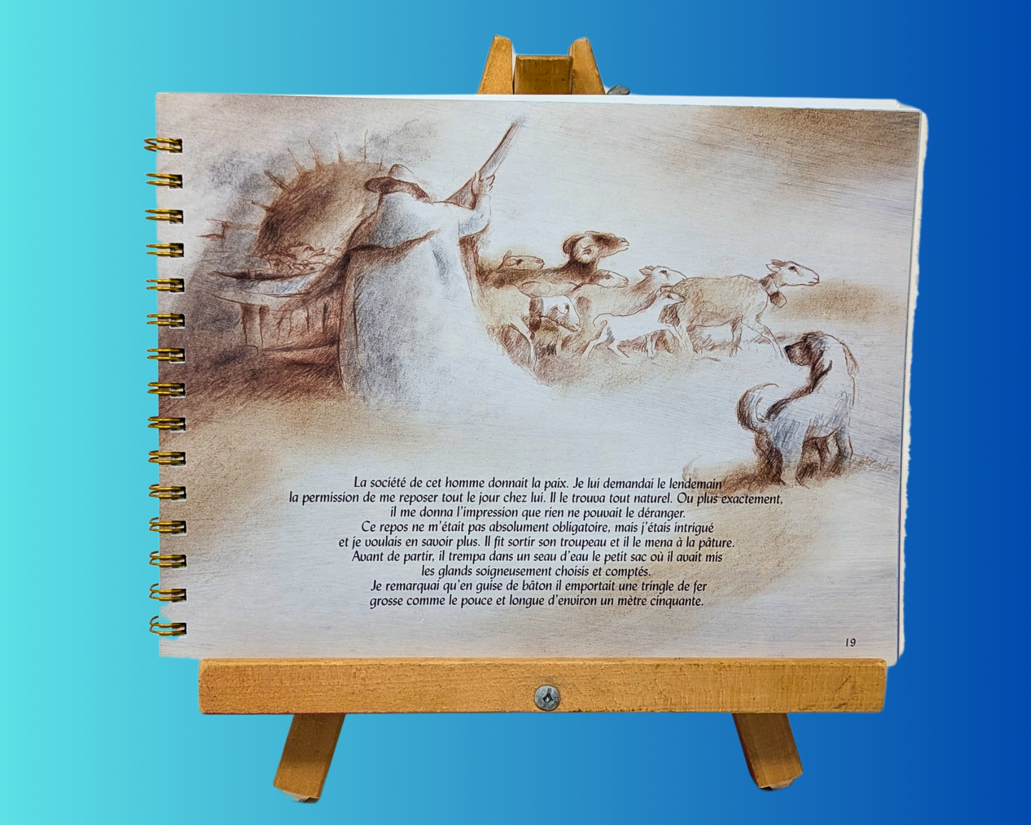 Handmade and Upcycled L'Homme Qui Plantait des Arbres Novel by Jean Giono Notebook