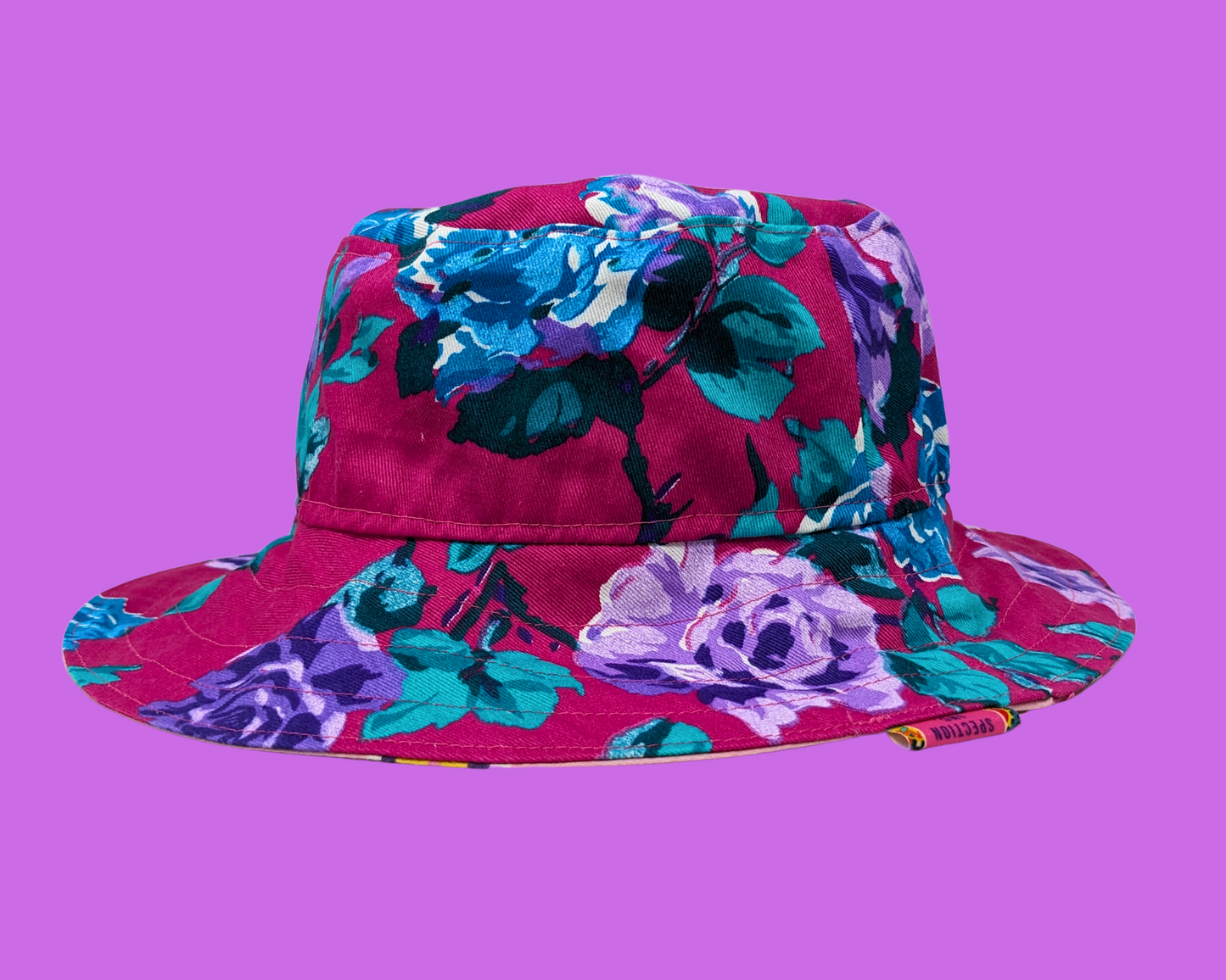 Handmade and Upcycled Pink Cats Patterned Bedsheet Reversible Bucket Hat