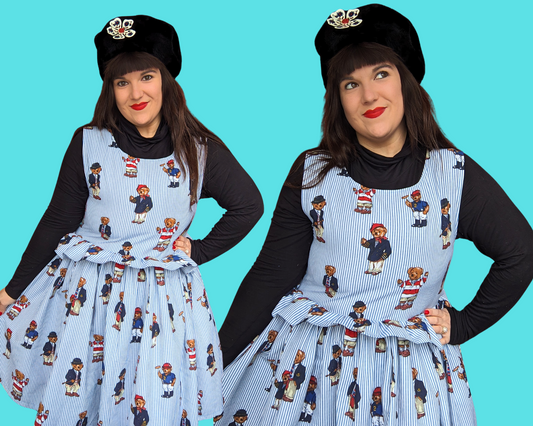 Robe sans manches Ralph Lauren à motifs de petits oursons faits à la main et recyclés, taille M