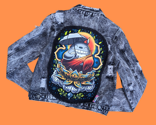 Handmade, Upcycled My Neighbour Totoro Denim Jacket Size L