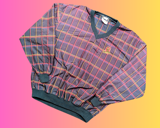 Vintage 1990's Aureus Limited, La Seigneurie Plaid Winder Breaker Crewneck Size XL