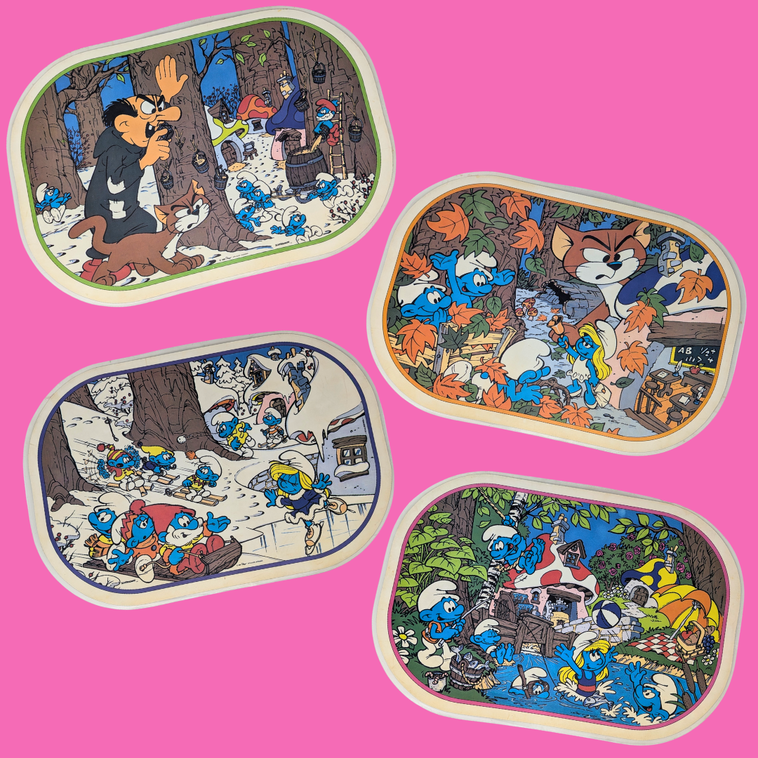 Vintage 1980's Smurfs Placemats by Texaco
