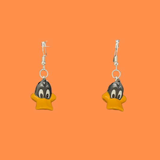 Handmade, Upcycled Looney Tunes' Daffy Duck Earrings