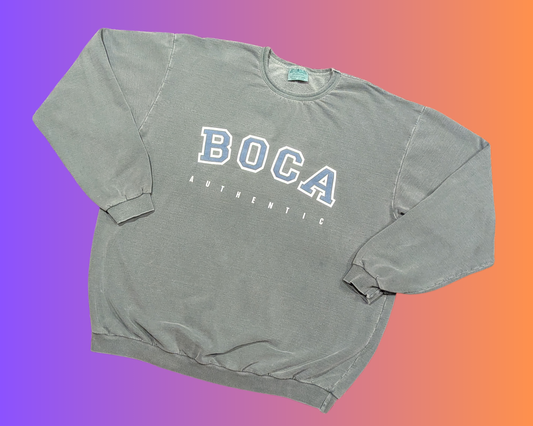 Vintage 1990's Boca Authentic Dark Grey Crewneck Size XL