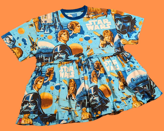 Robe t-shirt Star Wars faite main et recyclée, taille 2XL
