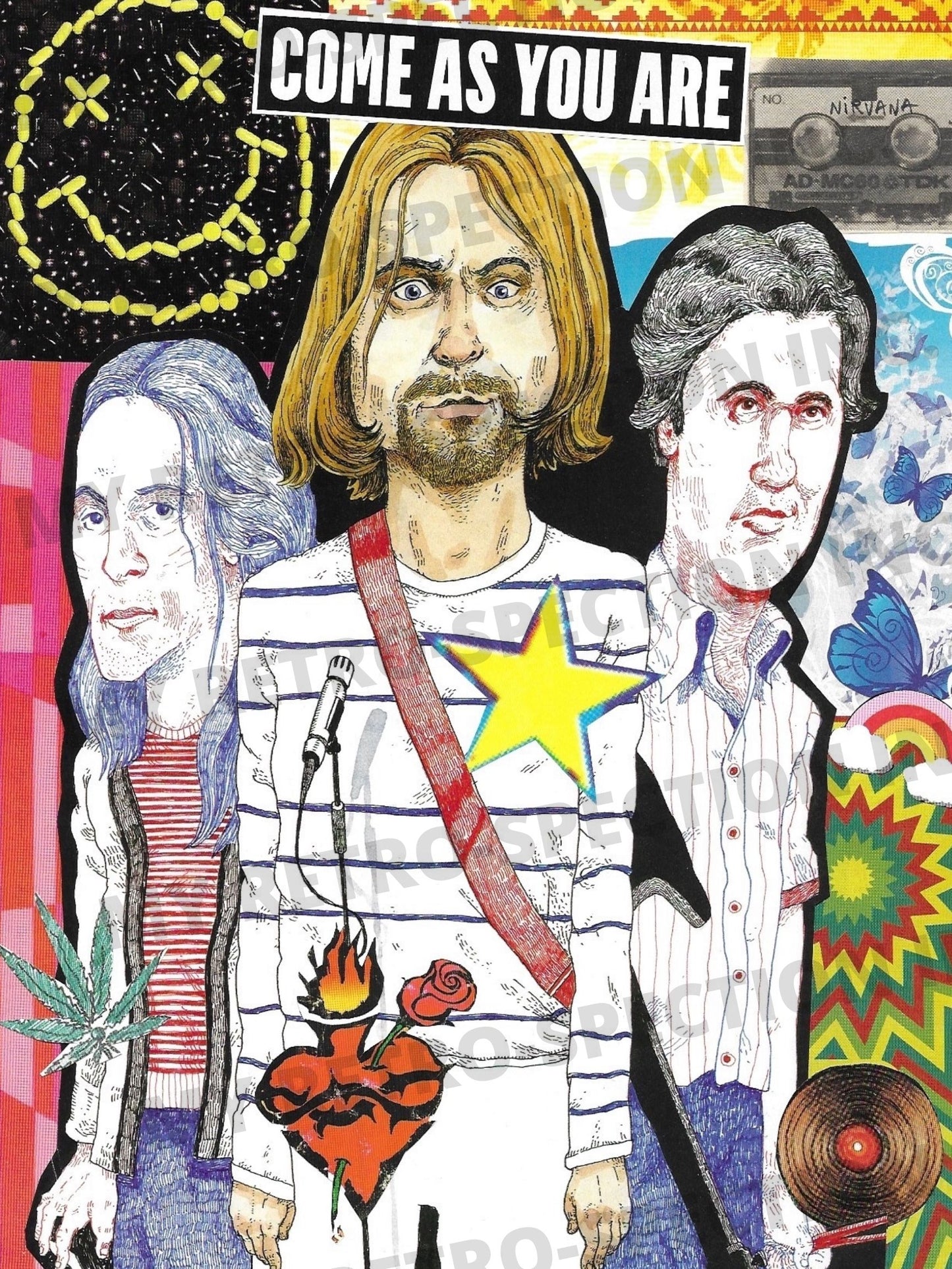 Print of Handmade Collage of Nirvana