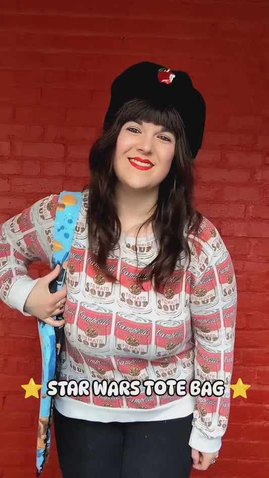 Commande pour Ashley, sac fourre-tout Star Wars fait main et recyclé et chapeau bob assorti