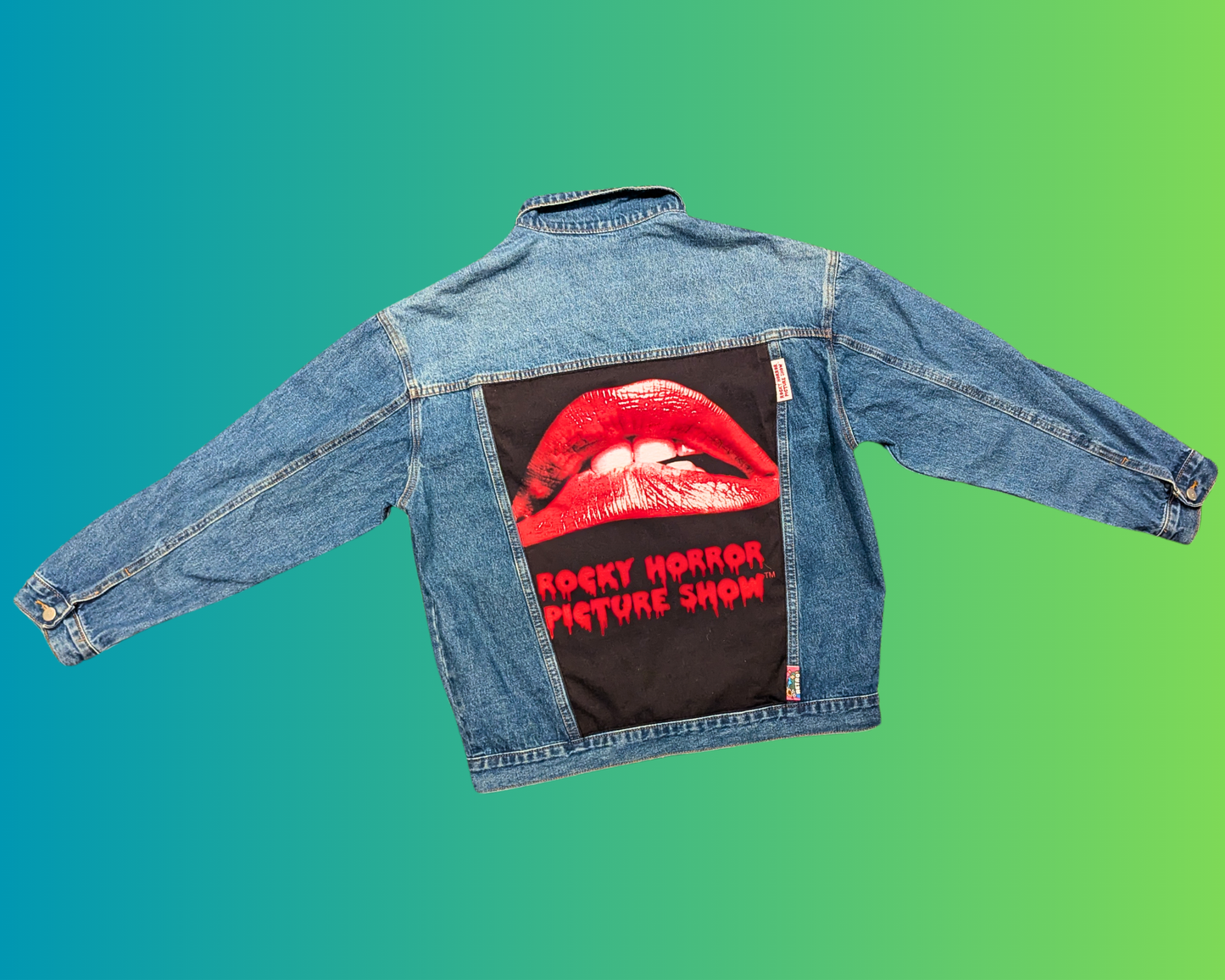 Handmade, Upcycled Rocky Horror Picture Show Denim Jacket Size M