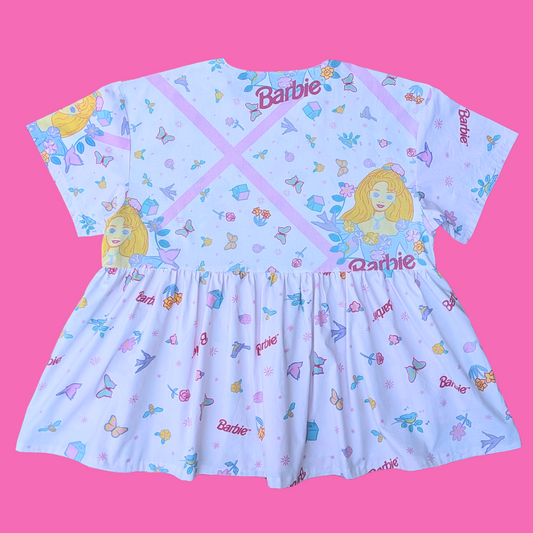 Handmade, Upcycled Barbie Bedsheet Dress Fits an Oversized XL or Fitted 2XL