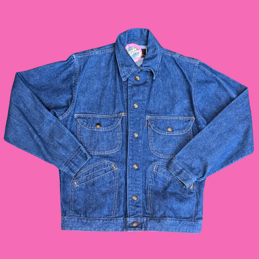The Muppets, Miss Piggy Statue of Liberty Upcycled T-Shirt Denim Jacket Size M
