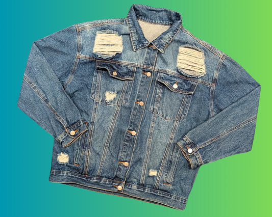 Handmade, Upcycled Rocky Horror Picture Show Denim Jacket Size M