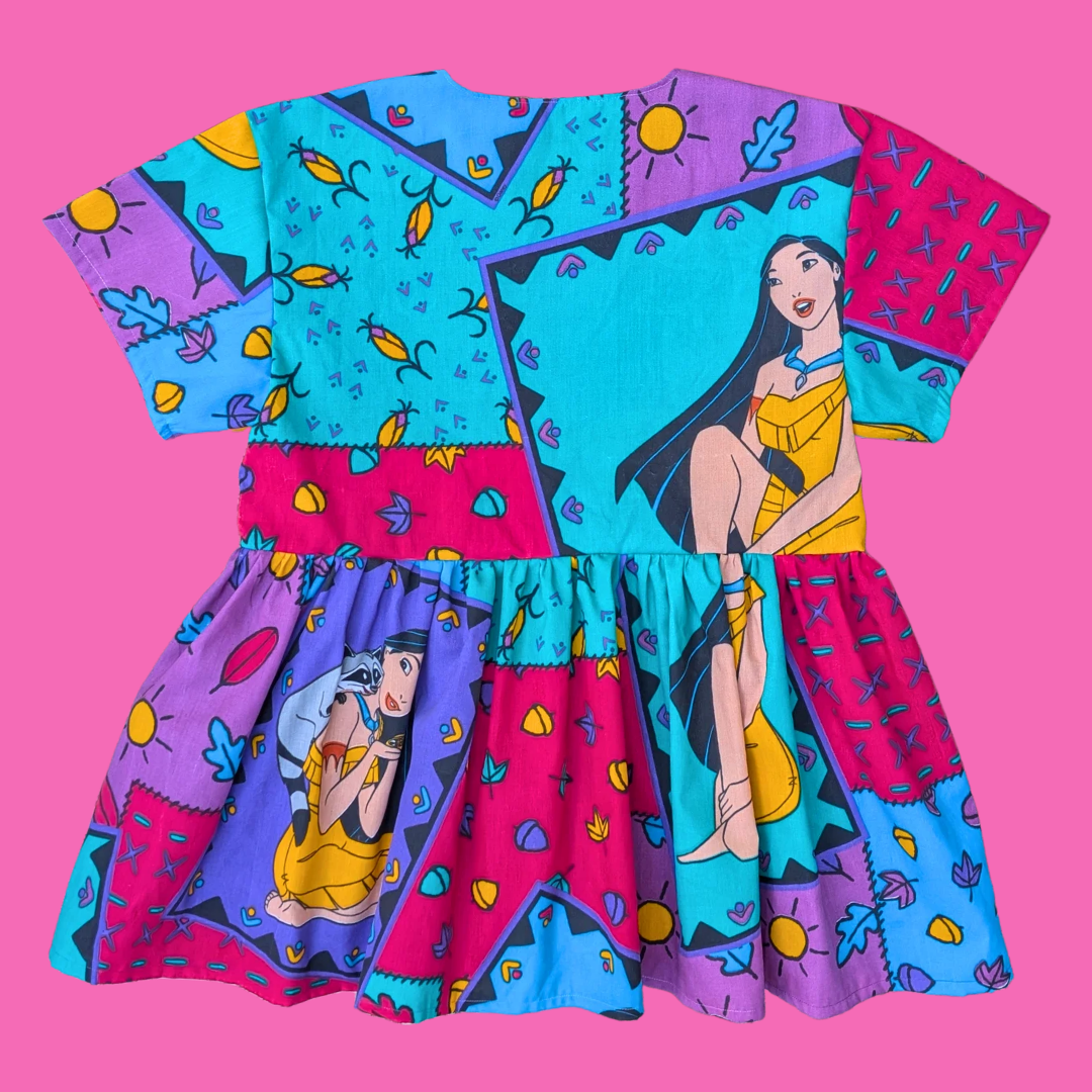 Handmade, Upcycled Disney's Pocahontas Bedsheet Dress Fits an Oversized S-M or Fitted L-XL