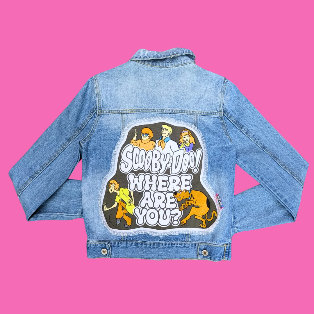 Scooby-Doo Upcycled T-Shirt Denim Jacket Size XS