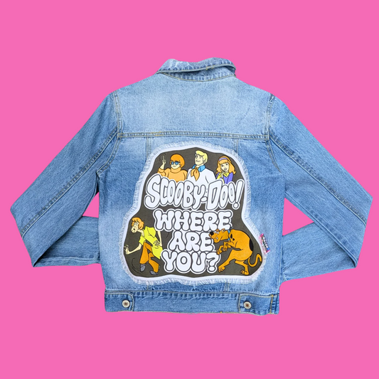 Scooby-Doo Upcycled T-Shirt Denim Jacket Size XS
