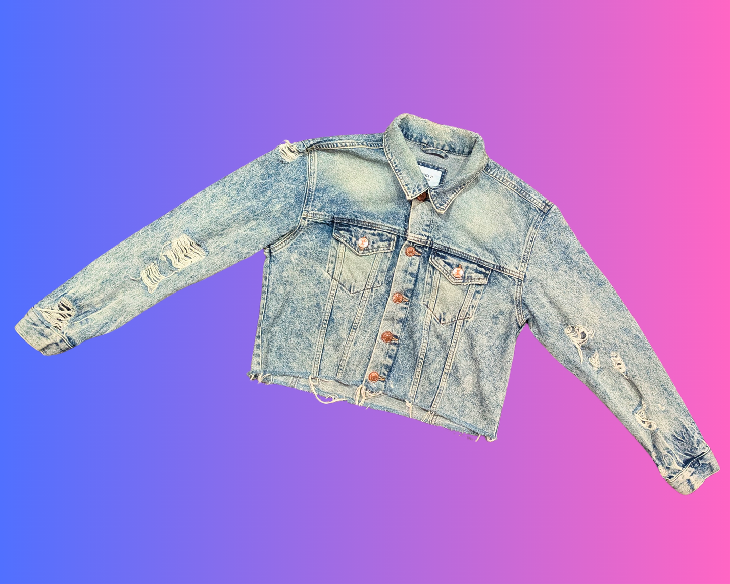 Handmade, Upcycled Sex and the City Denim Jacket Size M