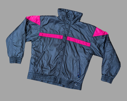 Veste vintage North Country Eaton des années 1990, grise et rose, taille L