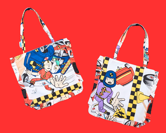 Handmade, Upcycled Vintage 1992 Crash Dummies Bedsheet Tote Bag
