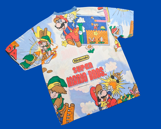 T-shirt vintage fait main et recyclé des années 1980 à motif Nintendo Super Mario Bros., taille XS (taille M).