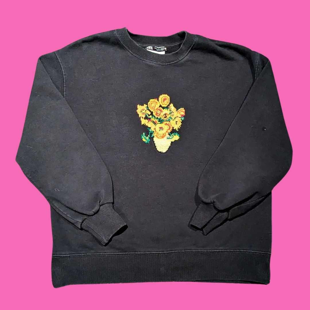 Zara Vincent Van Gogh Sun Flowers Crewneck Size S