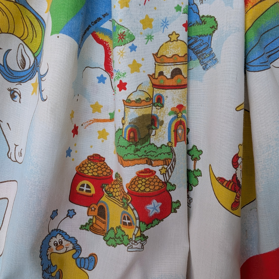 Handmade, Upcycled Rainbow Brite Bedsheet Dress Fits an Oversized S-M or Fitted L-XL