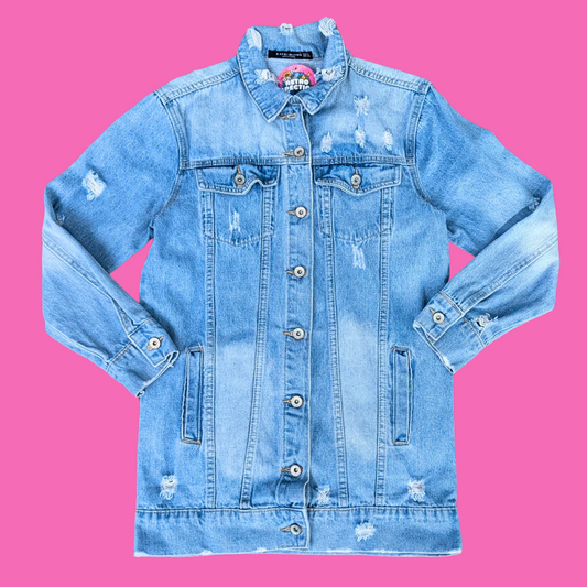 Garfield Upcycled T-Shirt Denim Jacket Size M for Women