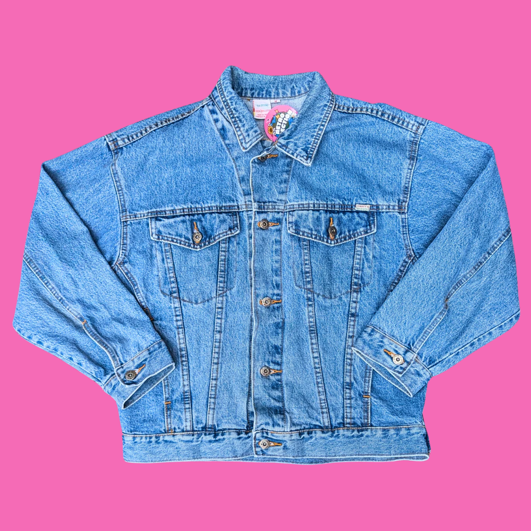 David Bowie Upcycled T-Shirt Denim Jacket Size M