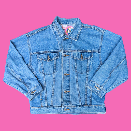 David Bowie Upcycled T-Shirt Denim Jacket Size M