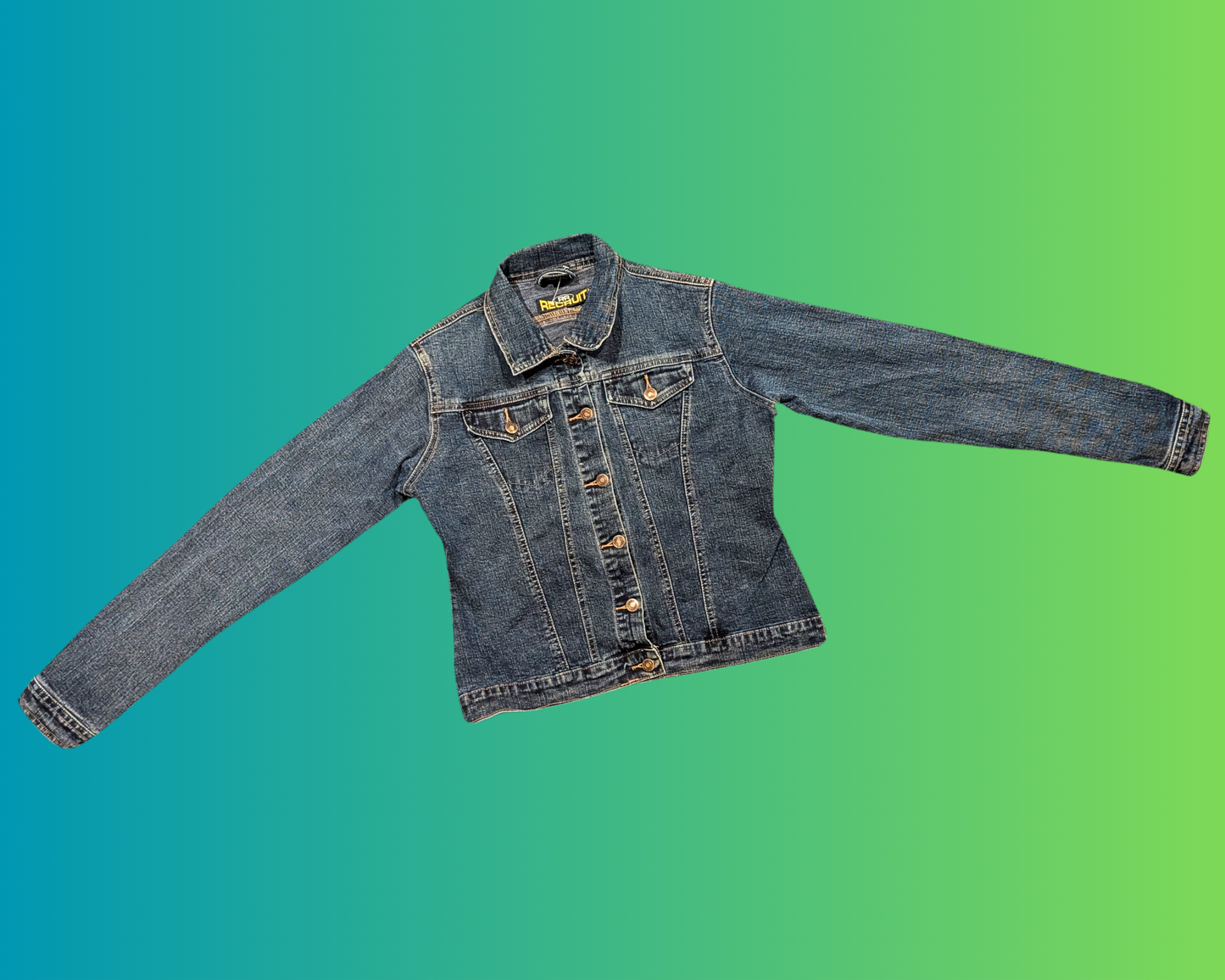 Handmade, Upcycled Focal Bangers, The Alchemist Vermont Denim Jacket Size M