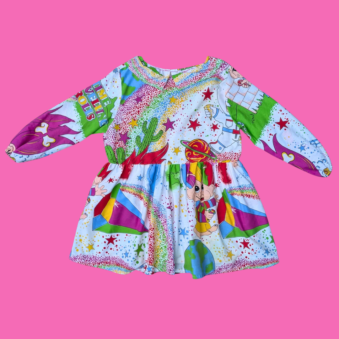 Handmade, Upcycled Trolls Bedsheet Dress Size XL
