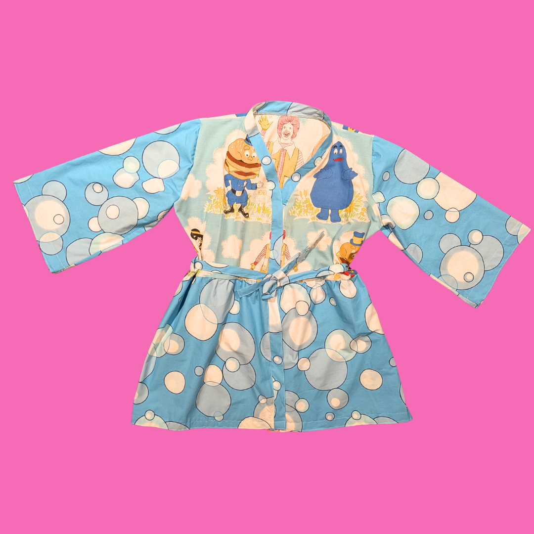 Kimono fait main en taie d'oreiller McDonald's recyclée taille unique
