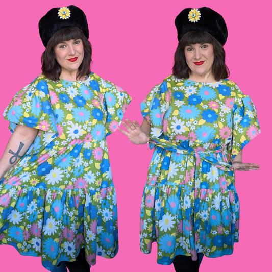 Handmade, Upcycled Vintage Floral Bed Sheet Dress Size 3XL
