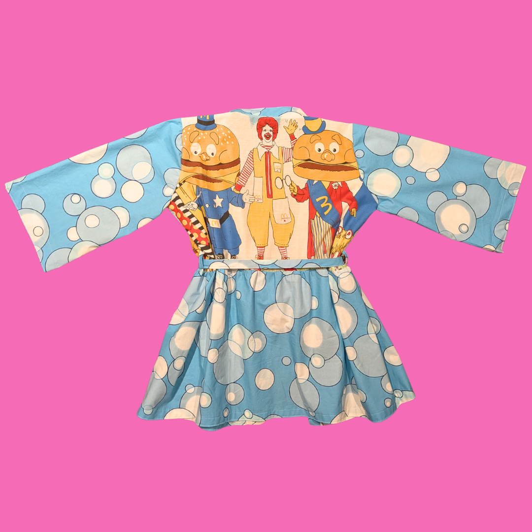 Kimono fait main en taie d'oreiller McDonald's recyclée taille unique