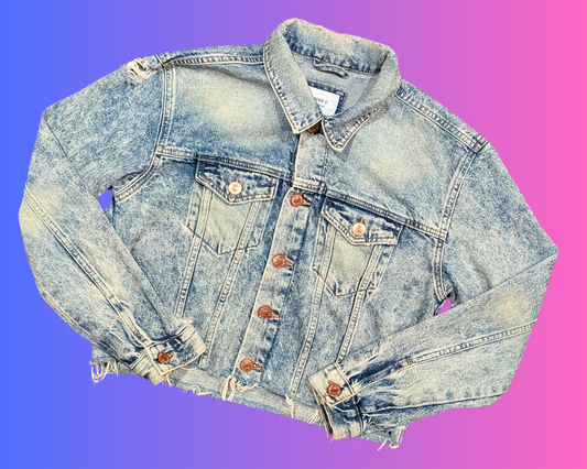 Handmade, Upcycled Sex and the City Denim Jacket Size M