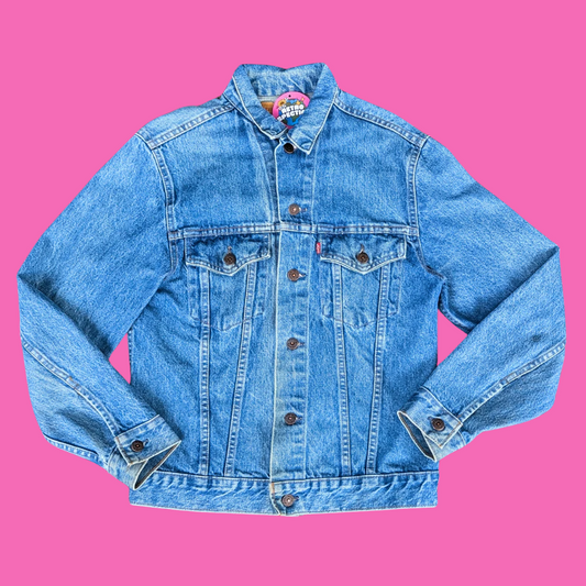 Killer Klowns from Outer Space Upcycled T-Shirt Denim Jacket Size Small for Men, Size M for Women