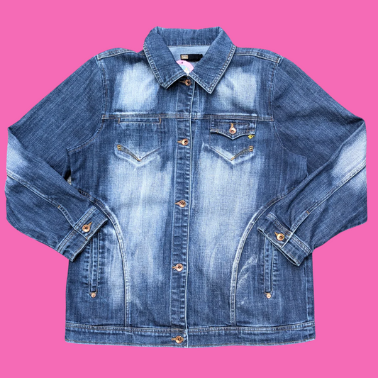 Chucky and Jack Daniels Upcycled T-Shirt Denim Jacket Size XL for Women