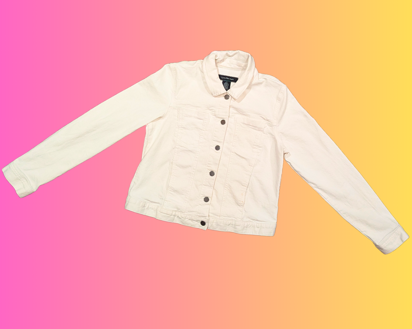 Handmade, Upcycled The Nightmare Before Christmas White Denim Jacket Size L