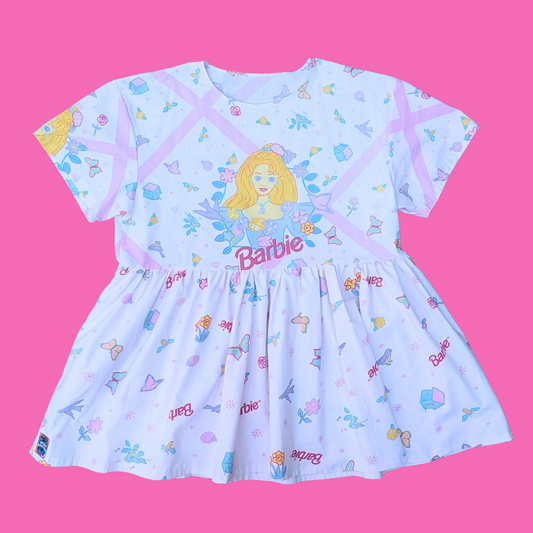 Handmade, Upcycled Barbie Bedsheet Dress Fits an Oversized S-M or Fitted L-XL