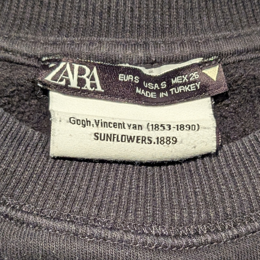 Zara Vincent Van Gogh Sun Flowers Crewneck Size S